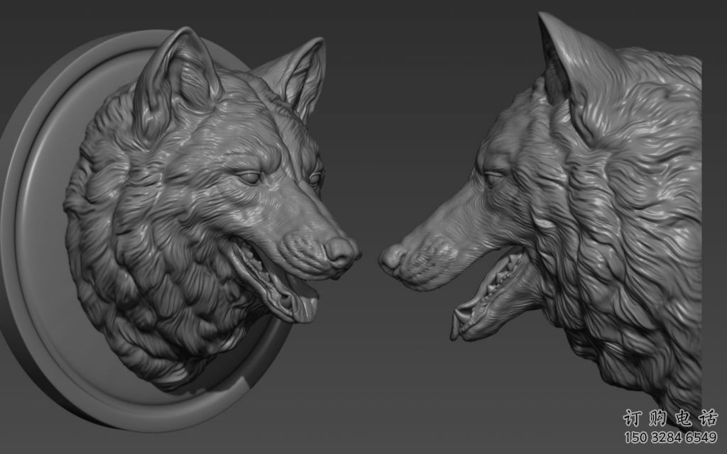 別墅狼頭雕塑廠家 卡通噴漆小品 戶外抽象狼頭雕塑