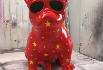 關(guān)小狗雕塑廠家 創(chuàng)意彩繪擺件 風(fēng)景區(qū)卡通小狗雕塑