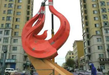 幾何小鳥雕塑廠家 中式戶外擺件 廣場(chǎng)切面小鳥雕塑