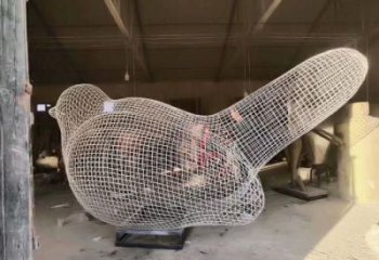 園林小鳥雕塑廠家 大型房地產(chǎn)擺件 街道鏤空小鳥雕塑