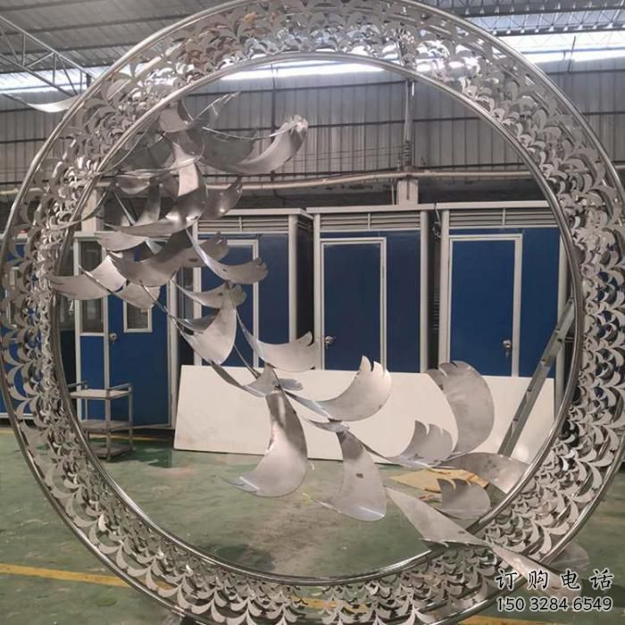 鏤空鴻雁雕塑廠家 創意公園擺件 廣場噴漆鴻雁雕塑