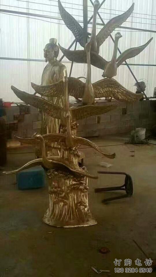 住宅小區鴻雁雕塑廠家 現代仿真小品 公園噴漆鴻雁雕塑  