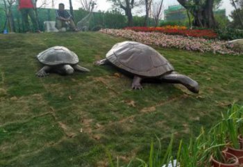 草地烏龜雕塑廠家 戶外異形小品 大型仿古烏龜雕塑