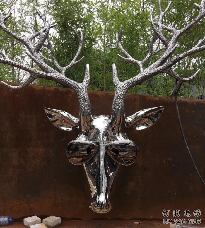 商業街鹿角雕塑廠家 大型街頭擺件 步行街異形鹿角雕塑