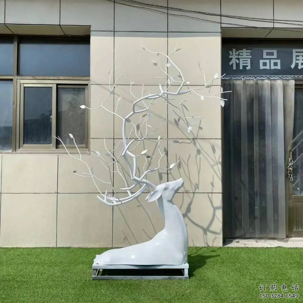 大門口鹿頭雕塑廠家 歐式賓館擺件 風景區現代鹿頭雕塑