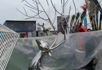 鏡面鹿頭雕塑廠家 大型仿真擺件 風(fēng)景區(qū)戶外鹿頭雕塑