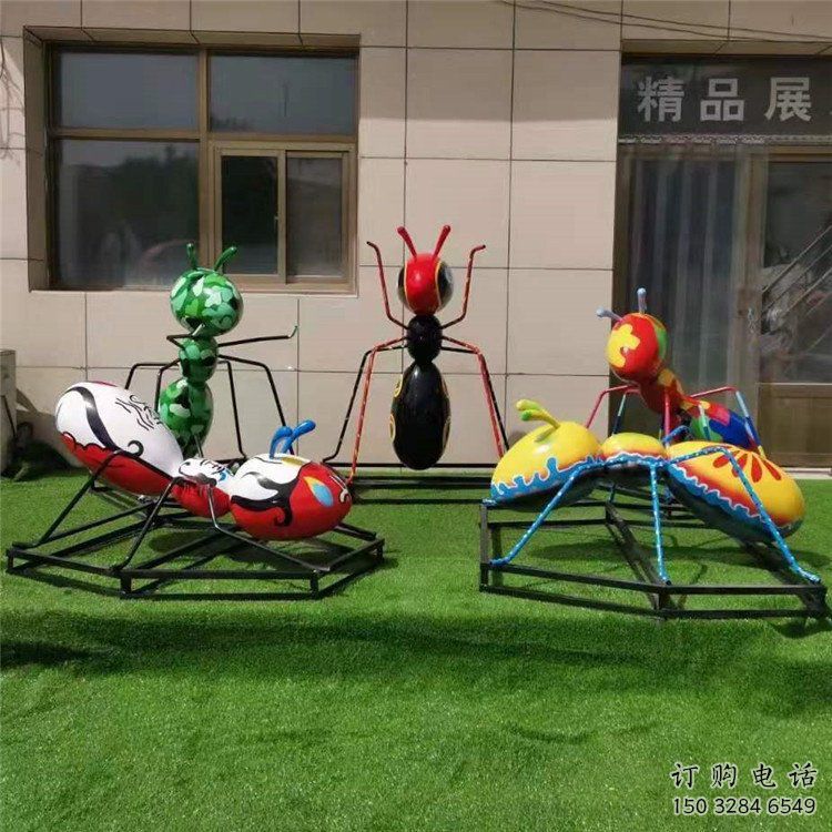 噴漆螞蟻雕塑廠家 卡通廣場小品 草地仿真螞蟻雕塑