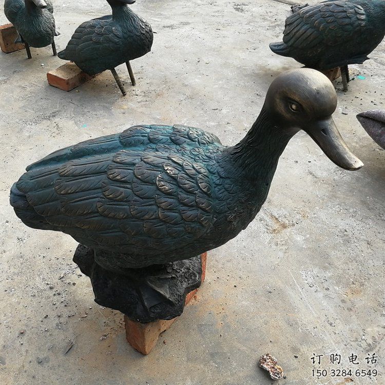 商場鴨子雕塑廠家 中式室內(nèi)小品 酒店仿古鴨子雕塑