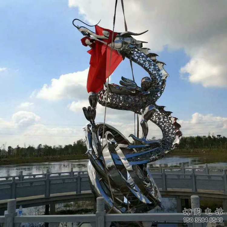 風景區飛龍雕塑廠家 中式戶外擺件 大型現代飛龍雕塑