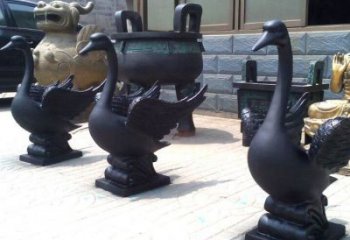 街道鴨子雕塑廠家 創意村口小品 酒店仿古鴨子雕塑