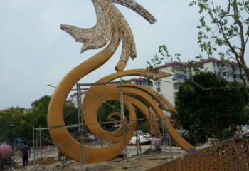 鏤空飛龍雕塑廠家 現(xiàn)代抽象擺件 廣場切面飛龍雕塑