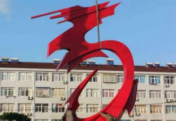 噴漆飛龍雕塑廠家 卡通廣場小品 抽象切面飛龍雕塑
