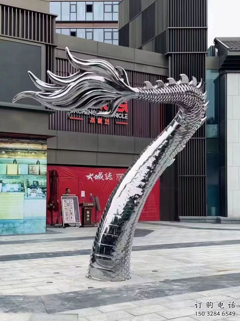 街道水龍雕塑廠家 創(chuàng)意戶外小品 酒店拉絲水龍雕塑