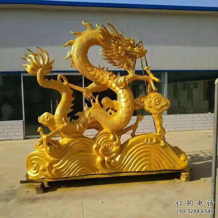 商場(chǎng)水龍雕塑廠家 中式烤漆小品 酒店創(chuàng)意水龍雕塑