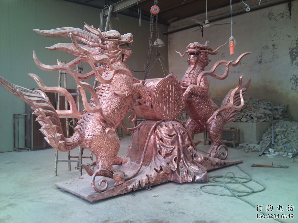 賓館臥龍雕塑廠家 歐式仿真小品 戶外噴漆臥龍雕塑