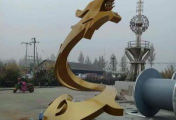 幾何飛龍雕塑廠家 中式室內擺件 草地切面飛龍雕塑