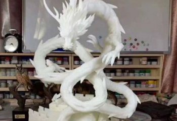 室內蛟龍雕塑廠家 大型酒店小品 抽象異形蛟龍雕塑