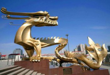 鏤空臥龍雕塑廠家 現(xiàn)代抽象擺件 廣場(chǎng)切面臥龍雕塑