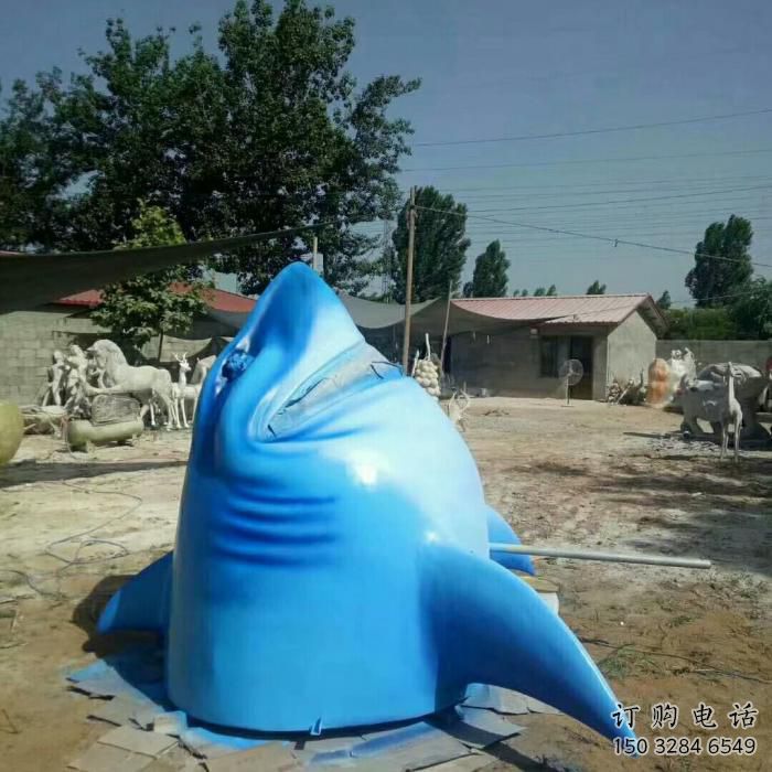 庭院魚頭雕塑廠家 歐式仿真擺件 戶外噴漆魚頭雕塑