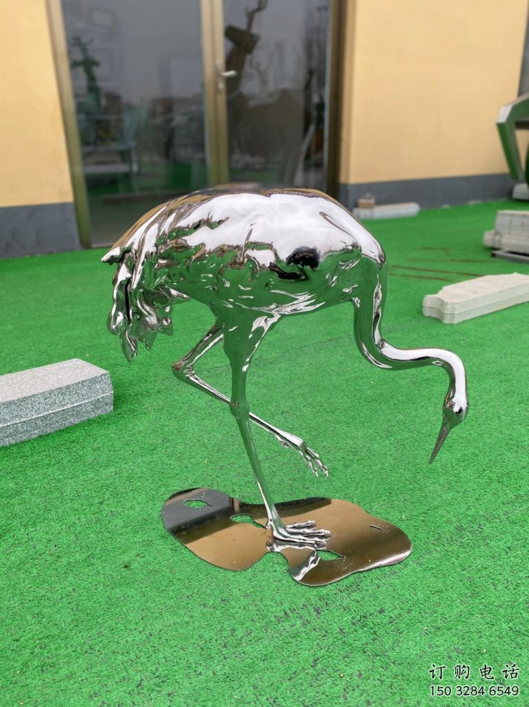 抽象鴕鳥雕塑廠家 創意鏡面擺件 戶外現代鴕鳥雕塑