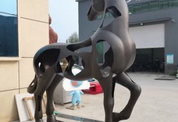 公園跑馬雕塑廠家 中式鏤空小品 風景區仿古跑馬雕塑