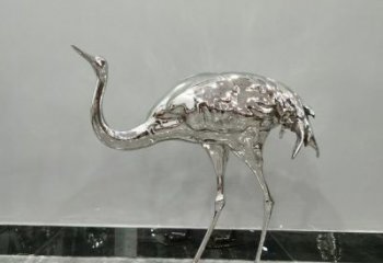異形鴕鳥雕塑廠家 創意異形擺件 酒店拉絲鴕鳥雕塑
