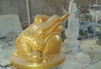 商業街金蟾雕塑廠家 大型抽象擺件 步行街異形金蟾雕塑