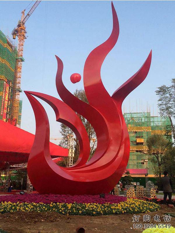 彩繪火鳳凰雕塑廠家 戶外噴漆小品 大型現(xiàn)代火鳳凰雕塑