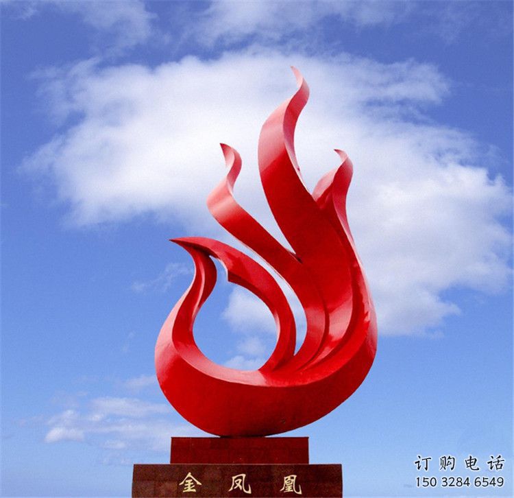仿真火鳳凰雕塑廠家 大型現代擺件 公園噴漆火鳳凰雕塑