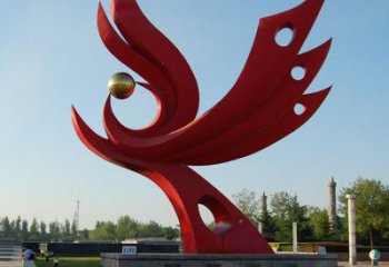 異形火鳳凰雕塑廠家 戶外創意擺件 大型街頭火鳳凰雕塑