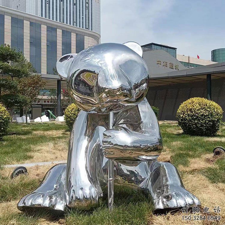 抽象大熊貓雕塑廠家 創意村口擺件 戶外大型大熊貓雕塑