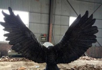 仿古雄鷹雕塑廠家 戶外賓館小品 玄關彩繪雄鷹雕塑