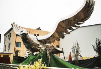 商業(yè)街雄鷹雕塑廠家 大型現(xiàn)代擺件 步行街異形雄鷹雕塑