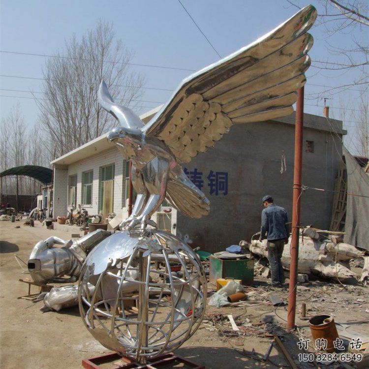 庭院雄鷹雕塑廠家 歐式仿真擺件 戶外噴漆雄鷹雕塑