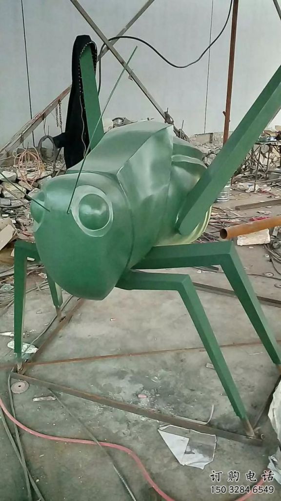 商場(chǎng)蟈蟈雕塑廠家 中式抽象小品 戶外蟈蟈雕塑