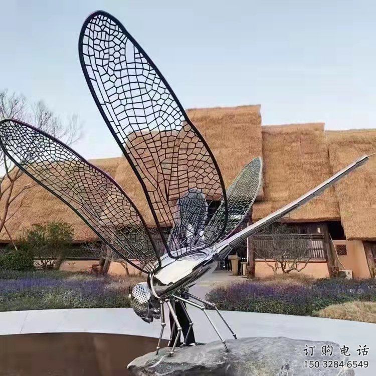 噴漆蜻蜓點水雕塑廠家 卡通廣場小品 草地蜻蜓點水雕塑