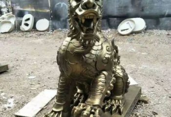 步行街麒麟雕塑廠家 創意仿真擺件 草地戶外麒麟雕塑