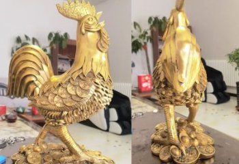 商場(chǎng)金雞雕塑廠家 中式室內(nèi)小品 酒店拉絲金雞雕塑