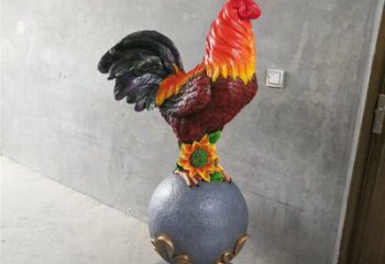 風景區金雞雕塑廠家 中式室內擺件 彩繪現代金雞雕塑