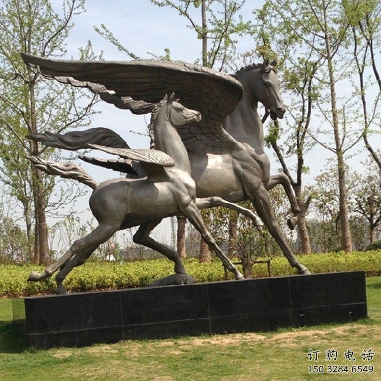 鏤空飛馬雕塑廠家 現(xiàn)代抽象擺件 草地切面飛馬雕塑