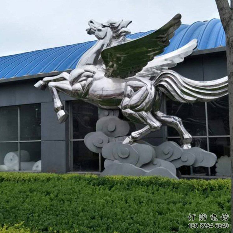 風景區飛馬雕塑廠家 中式室內擺件 歐式鏡面飛馬雕塑