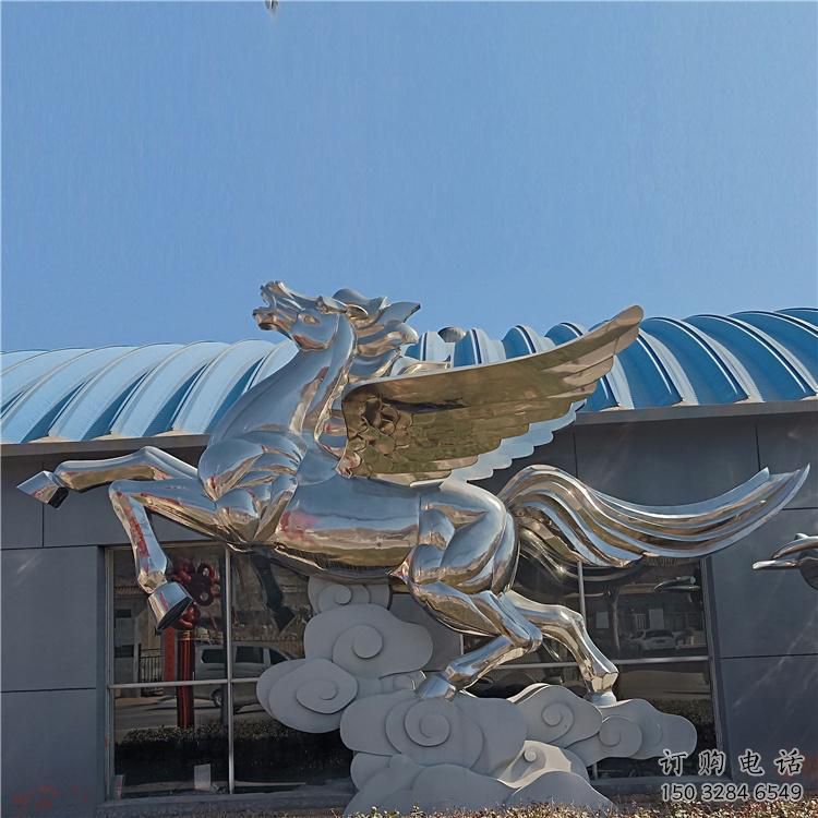 公園飛馬雕塑廠家 中式鏡面小品 風景區仿真飛馬雕塑