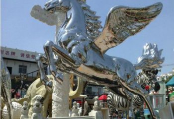 別墅飛馬雕塑廠家 卡通噴漆小品 戶外大型飛馬雕塑