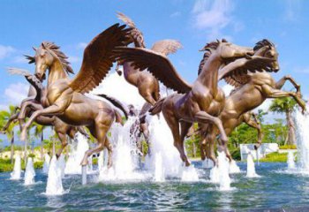 公園飛馬雕塑廠家 大型現(xiàn)代擺件 街道仿古飛馬雕塑