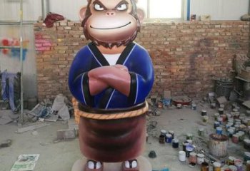 幼兒園猴子雕塑廠家 卡通噴漆小品 抽象異形猴子雕塑