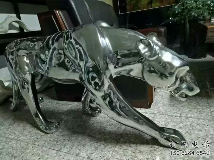 別墅豹子雕塑廠家 創意小品 大型抽象豹子雕塑