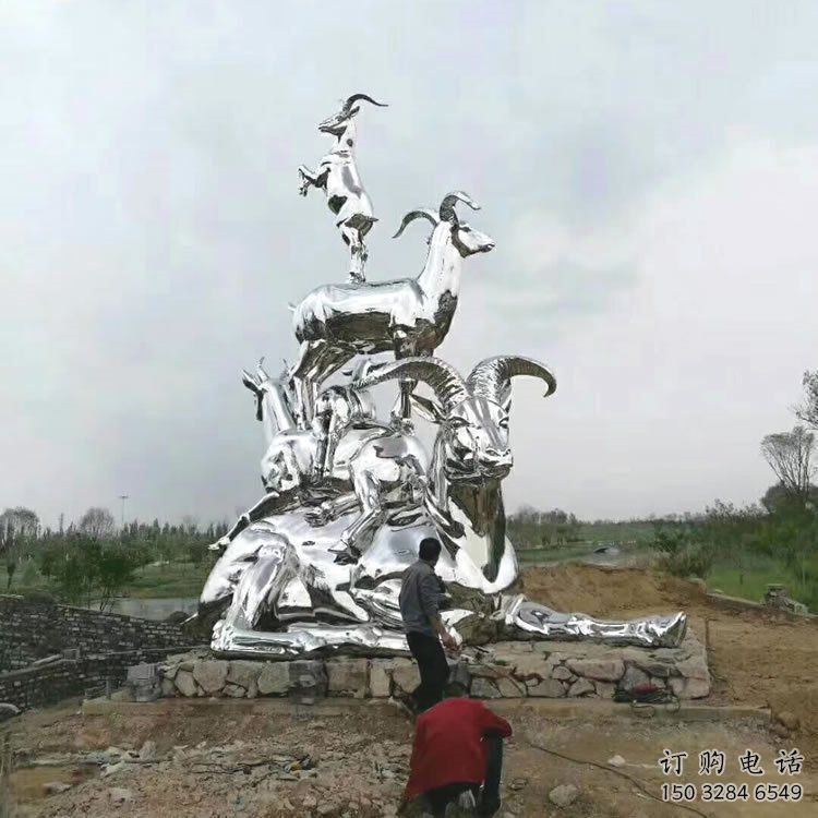 抽象小羊雕塑廠家 創意村口擺件 大型公園小羊雕塑