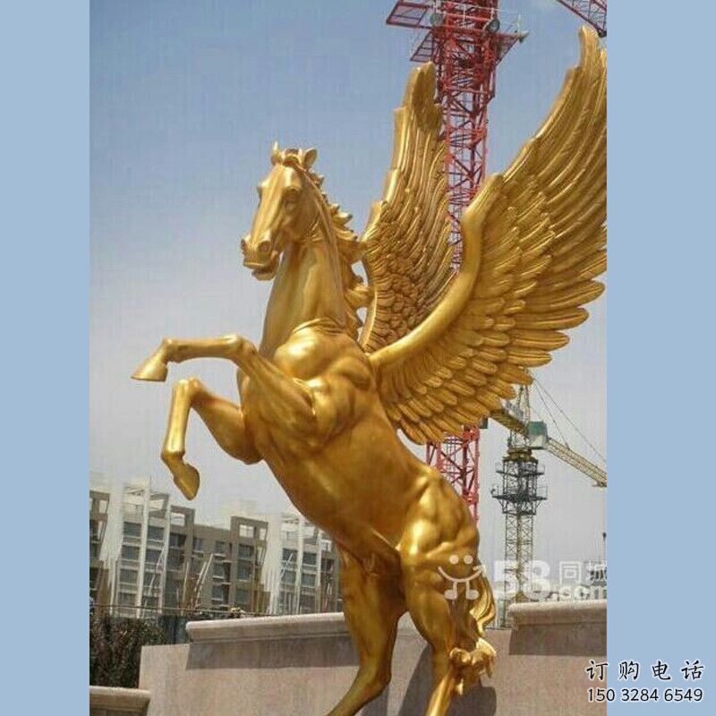 公園金馬雕塑廠家 中式鍍金小品 風(fēng)景區(qū)仿古金馬雕塑