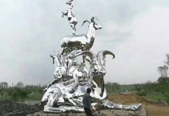 抽象小羊雕塑廠家 創(chuàng)意村口擺件 大型公園小羊雕塑