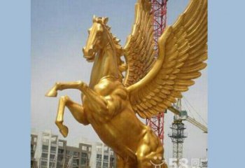 公園金馬雕塑廠家 中式鍍金小品 風景區仿古金馬雕塑